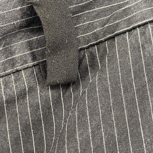 JIL SANDER Pants Womens 40 Trousers Striped Straight Leg Cropped Cotton Black - Picture 7 of 12